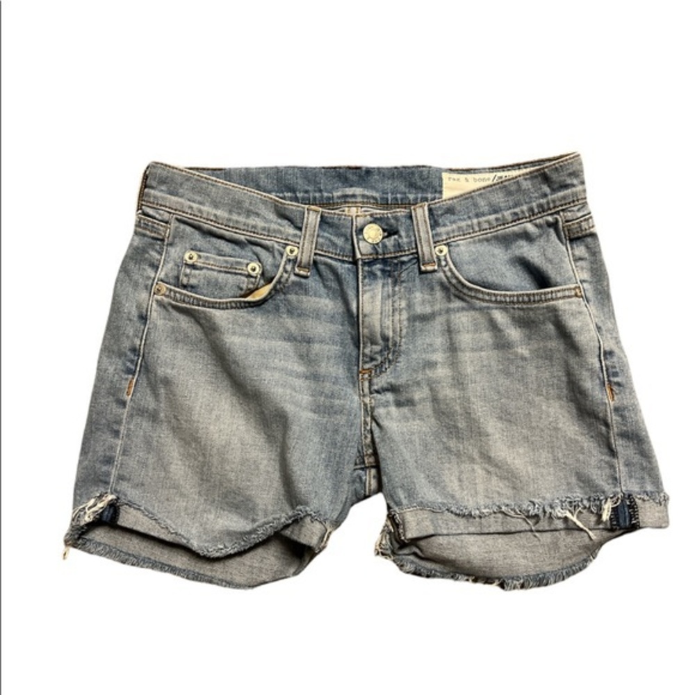 rag & bone raw hem denim shorts size 25